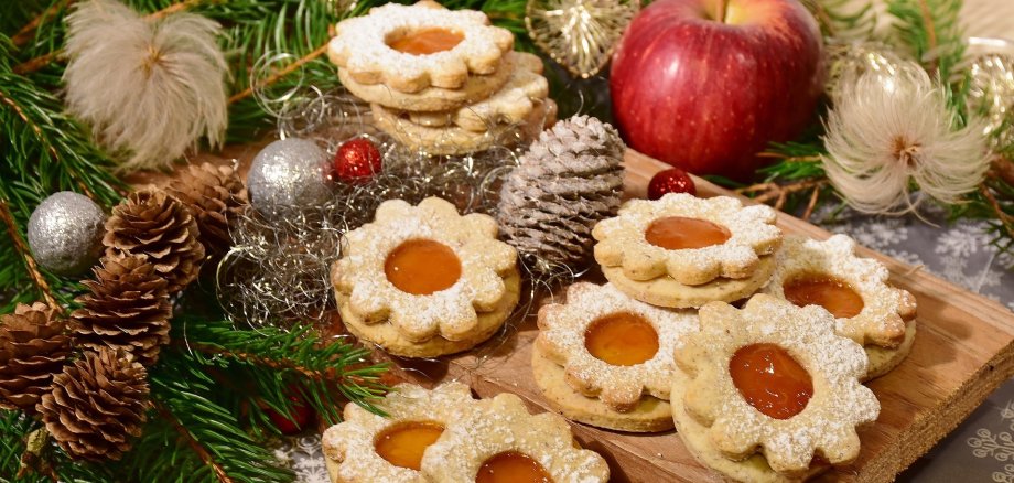 Kekse Gebäck Apfel Tannenzweig 