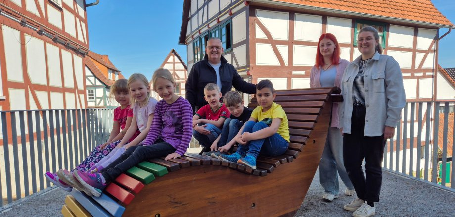Vorschulkinder Kita Altenstädt bei der Touristinformation