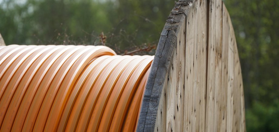 Trommel mit Glasfaserkabel